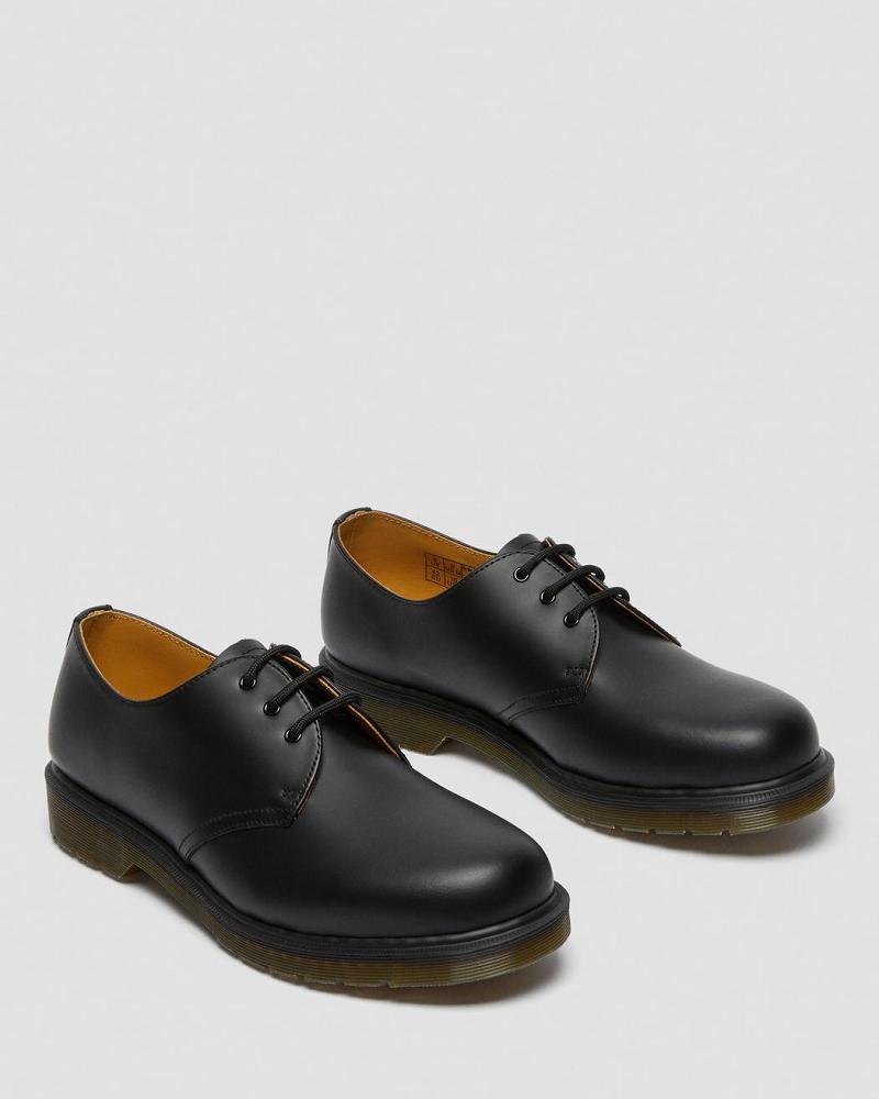 Black Men's Dr Martens 1461 Plain Welt Smooth Leather Oxfords Shoes | CA 601PJJ